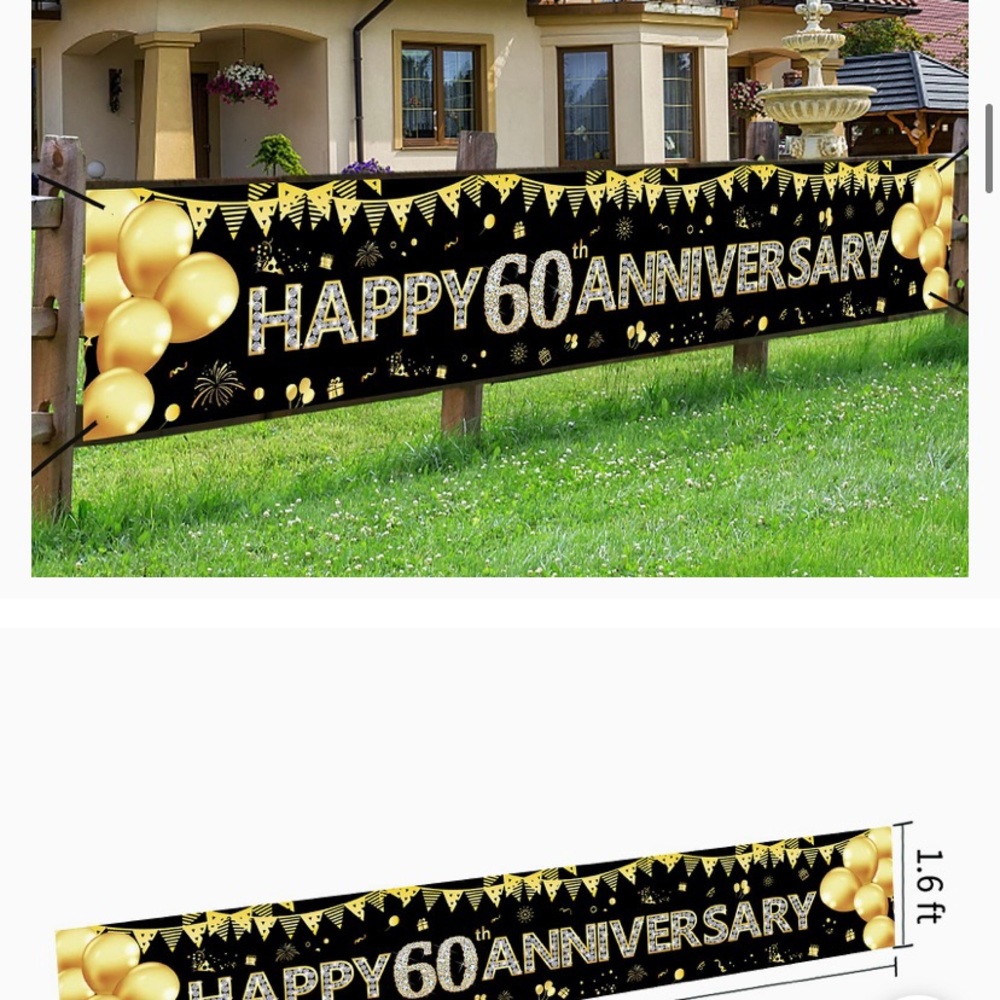 60TH WEDDING ANNIVERSARY BANNER